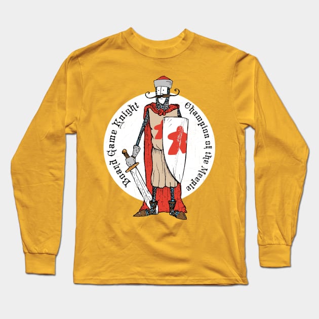 Board Game Knight Medallion Long Sleeve T-Shirt by east coast meeple